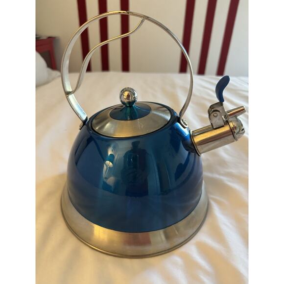 Bergner Stainless Steel Whistling Tea Kettle Blue - Picture 3 of 8
